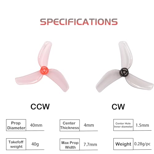 GEMFAN 1614 3-Blade Propeller 40mm Prop 1.5mm Hole for FPV Drone(Gray+Pink)