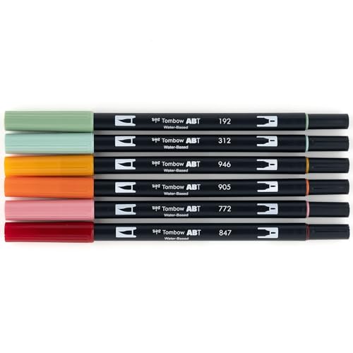 Tombow 56229 Dual Brush Pen Art Markers Pumpkin Spice 6-Pack