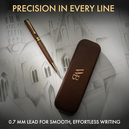Wordsworth & Black Luxury Bamboo Wood Mechanical Pencil 0.7mm for Drafting - color: Brown Wood