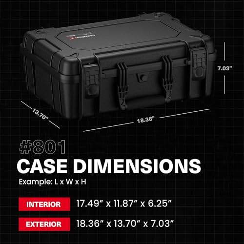 Condition 1 18" Medium Waterproof Hard Case With Foam, Model 801, Green - color: Green