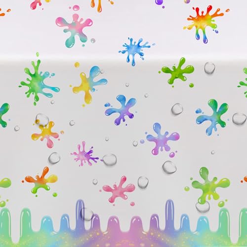 Xigejob Slime Birthday Party Tablecloth Decorations for Kids, Pink, 3 Pack