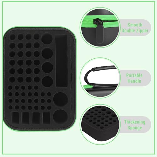 Battery Organizer Storage Case with Tester,69 Slot for AAA AA C D 9V Button - color: 69-Slots (Black-Green)