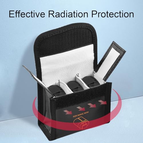 Lipo Battery Safety Bag Flame Retardant Explosion Proof Battery Safe Storage Protective Case for DJI Mini 4k/Mini 2/Mini 2 SE/Mavic Mini SE (For 3 Batteries)