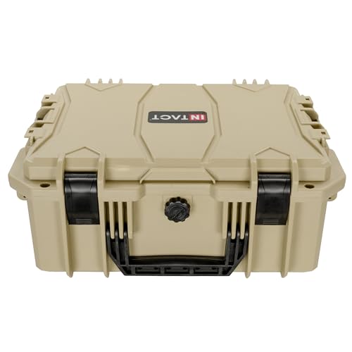 Eylar 18" Hard Camera Case Dry Box with Pull & Pluck Foam - Waterproof Gear Case, Lightweight Stacker Design for Camera, Lenses & Electronics (Tan) - color: Tan