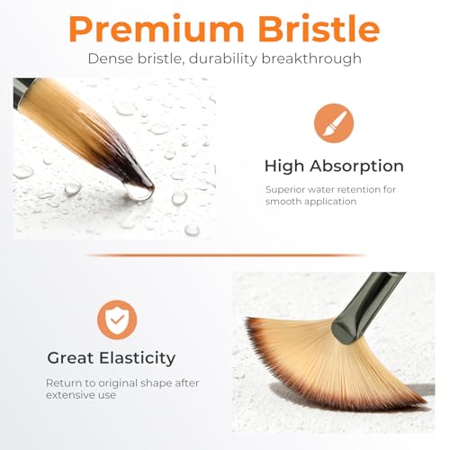 Nicpro 26pcs Professional Paint Brush Set with Palette Knife & Canvas Roll - color: Black