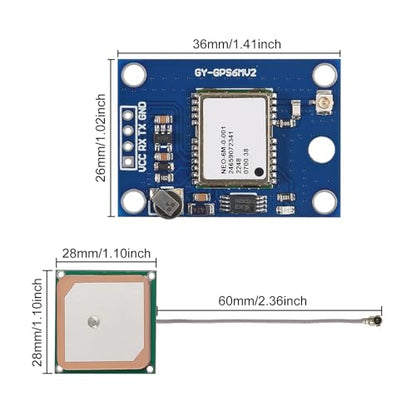 2pcs GY-NEO6MV2 NEO-6M GPS Module NEO6MV2 with Flight Control EEPROM MWC APM2.5 Large Antenna for EEPROM APM 2.5 - color: 2pcs GY-NEO6MV2