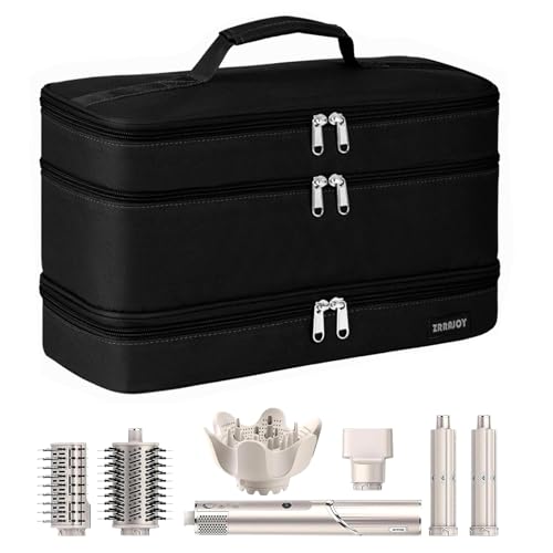 ZRRAJOY Double Layer Storage Case For Shark Flexstyle, Travel Carrying Case For Shark 430/440 Flexstyle, Organizer Bag For Shark Flexstyle/Dyson Airwrap Styler Attachments - color: Black02
