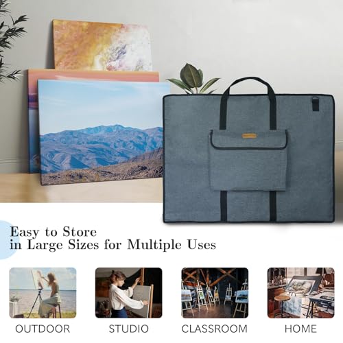 MeetYr Life Premium Art Portfolio Bag 24"x18" – Waterproof, Triple Padded, Portable with Shoulder Strap – for Artwork, Posters, Sketches & Paintings - size: 24"x18"