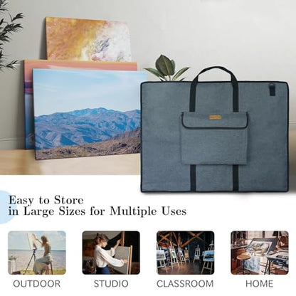 MeetYr Life Premium Art Portfolio Bag 24"x18" – Waterproof, Triple Padded, Portable with Shoulder Strap – for Artwork, Posters, Sketches & Paintings - size: 24"x18"