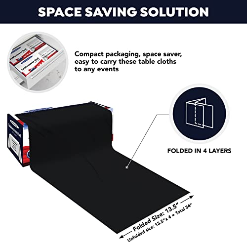 Party Essentials Heavy Duty Plastic Banquet Table Roll Available in 27 Colors, 54" x 100' with Slide Cutter, Black,100BK - color: Black, size: 1200" x 54" (Rectangular)
