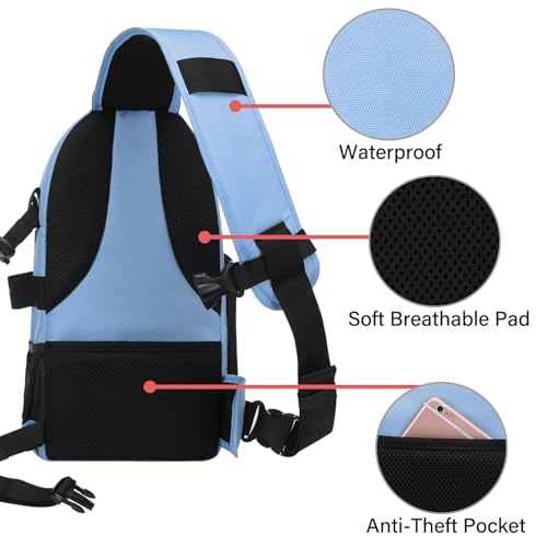 MOSISO Camera Sling Bag, Photography Shoulder Bag Compact Camera Backpack - color: Cerulean Blue