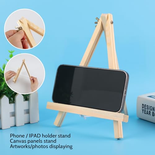 12PCS 9 Inches Tabletop Easels,Wood Easels, Easel Stand for Painting Canvases, Art, and Crafts, Tripod, Painting Party Easel, Tabletop Easels for Painting, Portable Canvas Photo Picture Sign Holder