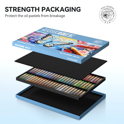 Paul Rubens Oil Pastels, 72 Vibrant Colors Soft Oil Pastels - style: 72 Basic Colors