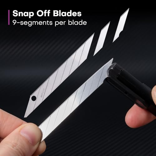 NEWISHTOOL 9mm Stainless Steel Blade, 30 Degree Snap Off Blades - 100 Pack