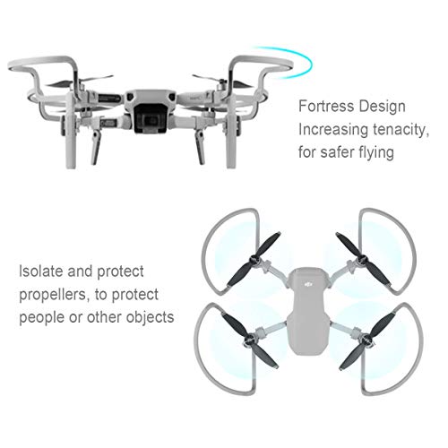 Upgraded Version 2 in 1 Mavic Mini 2 Propellers Guard Rings with Foldable Landing Gear Quick Release Extension Leg Protection Accessory for DJI Mavic Mini 1/Mini 2 /Mini SE Drone(Grey) - color: Propeller Guards