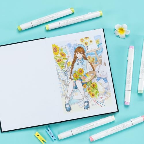 Ohuhu 5.5"x8.5" Double-Sided Bleedproof Marker Pad Art Sketchbook 60 Sheets - size: 5.5" x 8.5"