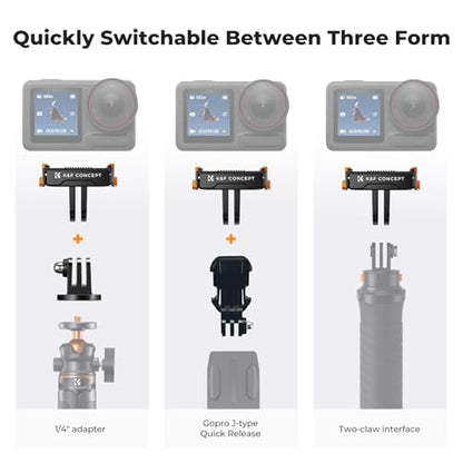 K&F CONCEPT Magnetic Quick Release Adapter Mount for DJI Osmo Action 5 Pro - size: 2Pack