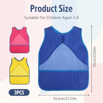 3 Pcs Kids Painting Apron, Waterproof Smocks for Kids