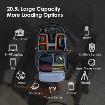 TARION Professional Camera Backpack for Photographers 20.5L ARK PBL-V2 - style: Pbl-v2 (20.5 Liters)