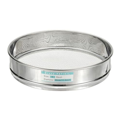PATIKIL 5 Mesh(4mm) Lab Sieve, 11.8"(30cm) Diameter Sifting Screen 304 Stainless Steel Wire Cloth Fine Mesh Sieve for Industrial Laboratory Home Soil Sifter Dry Sift Screens Hash - size: 5Mesh (4mm)