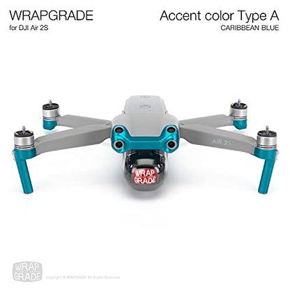 Wrapgrade Skin Compatible with DJI Air 2S | Accent Color A (Caribbean Blue) - color: CARIBBEAN BLUE