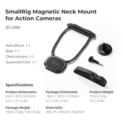 SMALLRIG Quick-Release Action Camera Magnetic Neck Mount with Chest Strap - style: for Action Camera (Magnetic)