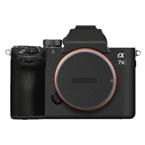 Camera Cover Skin Sticker for Sony A7III A7M3 A7R III Camera Protector Film Skin Anti-Scratch Protective Decoration A7 III A7R3(Leather Black) - color: Leather Black