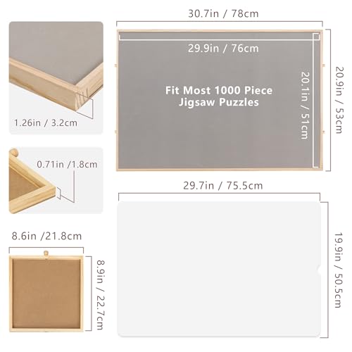 Becko US 1000 Piece Tilting Puzzle Board with 4 Drawers & Protective Cover - size: 1000 pieces