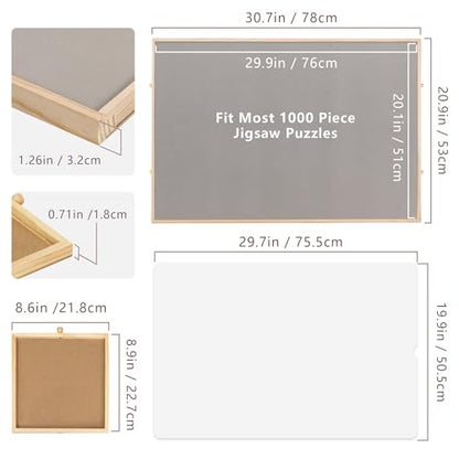 Becko US 1000 Piece Tilting Puzzle Board with 4 Drawers & Protective Cover - size: 1000 pieces