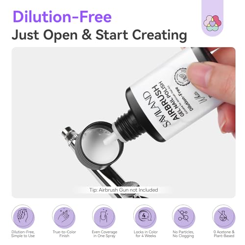 SAVILAND Dilution-Free Airbrush Gel Nail Polish White 2PCS 20ml - color: Z-White Pro