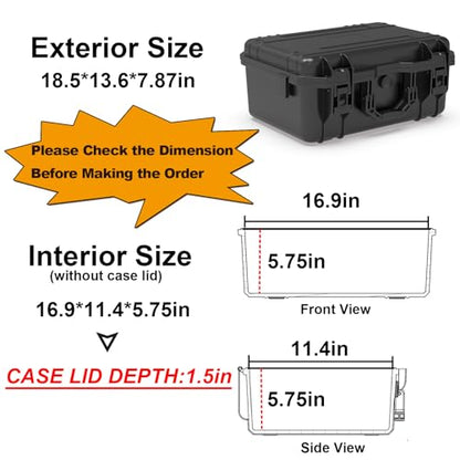 Ant Mag Waterproof Hard Case 16.9x11.4x7.25 - style: 16.9*11.4*5.7in/18liter