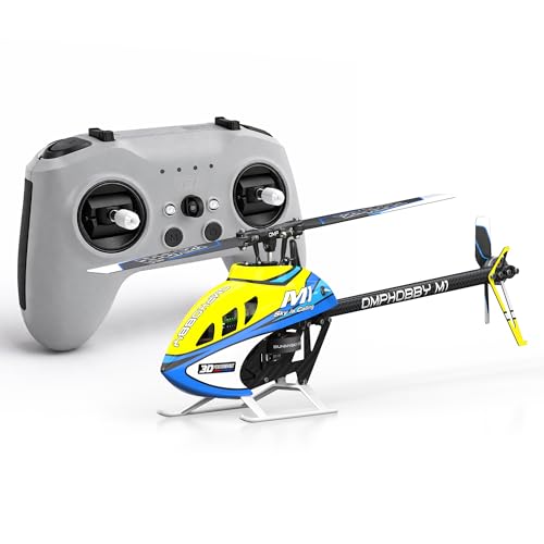 OMPHOBBY M1 V3 PRO 100 Class Mini 3D RC Helicopter Ready to Fly, 6CH Direct Drive with Built-in ELRS Receiver & OFS3+ Flight Control, Micro Helicopters with RadioMaster T8L Transmitter RTF Yellow - color: Yellow