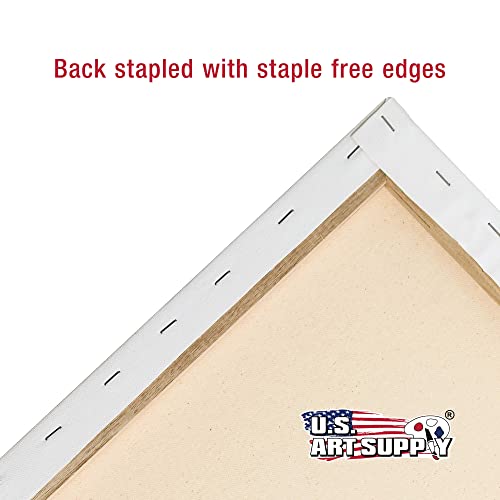 U.S. Art Supply 8"x24" Stretched Canvas for Painting, 3/4" Profile, 6-Pack - size: 8" x 24"