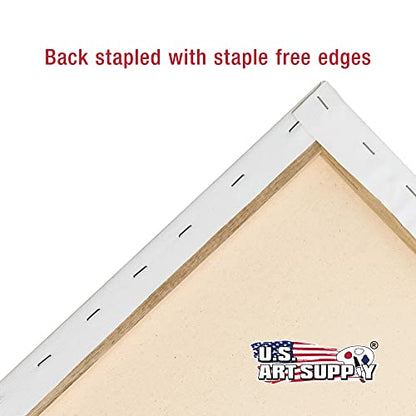 U.S. Art Supply 8"x24" Stretched Canvas for Painting, 3/4" Profile, 6-Pack - size: 8" x 24"