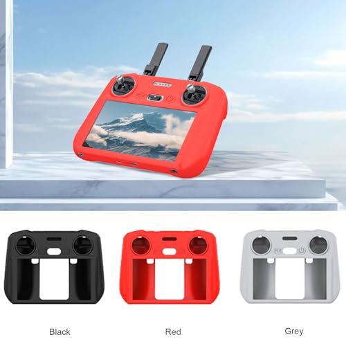 RC 2 Protective Silicone Cover for DJI RC2 Drone Remote Controller, Anti-Glare Screen Shade & Shockproof Case Controller Accessories,Compatible with Mini 5 Pro/Mini 4 Pro/Air 3S/Mavic 4 Pro - color: Red, style: RC2 Remote Controller