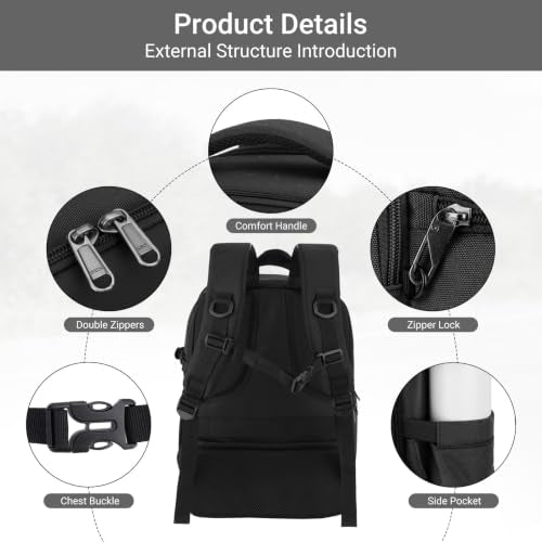 MOSISO Camera Backpack,Photography Camera Bag with Lens Pouch,Black - color: Black