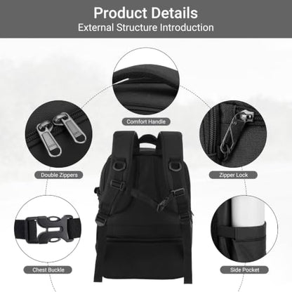 MOSISO Camera Backpack,Photography Camera Bag with Lens Pouch,Black - color: Black
