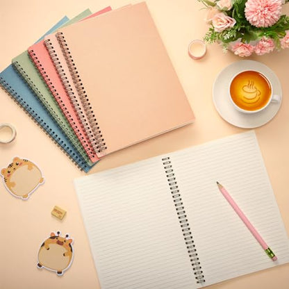 Fuutreo 6 Pack Spiral Notebook 10.5x7.45 Notebook,Retro Series,Classical - color: Retro Series
