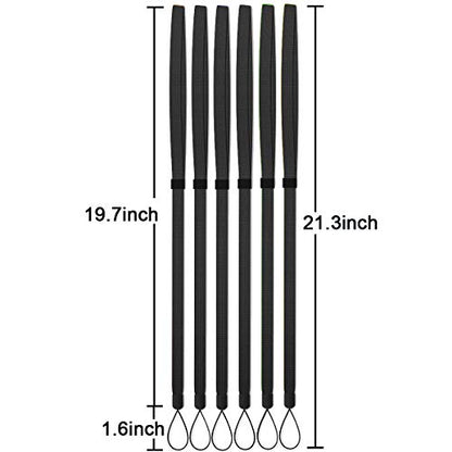 AMUU Lanyards Adjustable Black 6pcs for Walkie-Talkie,Cruise,Keys,Pen - color: 6 Pack Black Lanyard