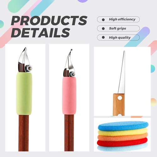 Leriton 2 Pack Clay Carving Tools Pottery Scrapers, Set 3, Multicolor - color: Multicolor, style: Set 3