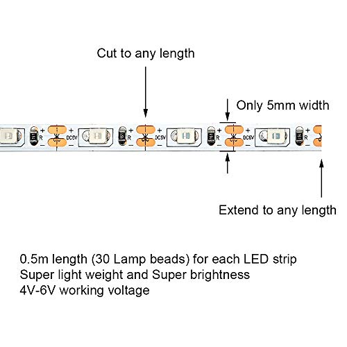 LED Light Strip for RC Fixed Wing Airplane Flying Wing Plane AR Wing Drone Model Car Truck (Pink) - color: Pink