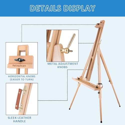 Falling in Art Plein Air Tripod Field Painting Easel, Holds up to 31''