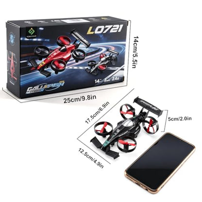 RC Flying Drift Car & Stunt Drone Remote Control Airplane Car Toys for Kids - color: Black