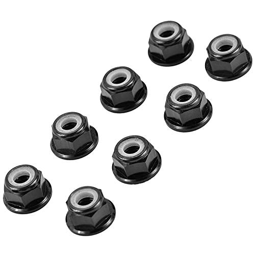 DGZZI M5 Aluminum Locknut 8PCS Black M5 Aluminum Nuts Flange Nylon Lock Nut for RC Drone FPV Parts (Pack of 2) - size: Black (Pack of 2)