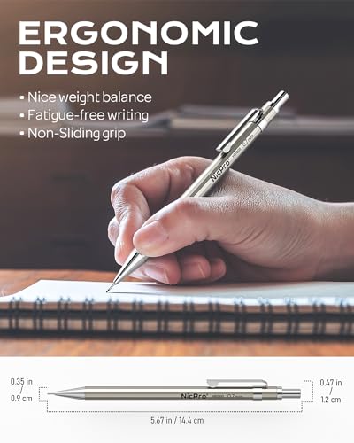 Nicpro 8 Pack 0.5mm & 0.7mm Metal Mechanical Pencil Set, MB1000 - style: 8 Pack （0.5mm & 0.7mm）