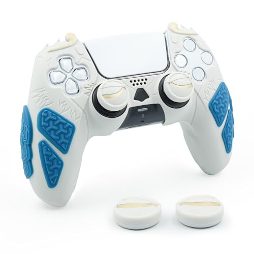 Silicone Grip Cover Compatible with PS5 DualSense Controller, Wukong Themed Anti-Slip Sweat-Resistant Skin, Snug Fit No Need to Remove for Charging with Joystick Caps (Grey) - color: Grey