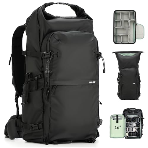 TARION Extra Large Camera Backpack 35L Expandable Rolltop XProber Black - style: Xprober Backpack