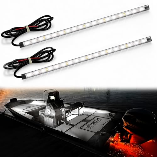 Boat LED Boat Navigation Light, IP67 Waterproof Night Fishing Lights, Adhesive Or Screws Install Boat Deck Light, Interior Lights, White - color: 2Pcs White