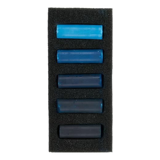 Rembrandt Soft Pastel Micro Set, 5-Piece Half Sticks, Warm Blues - color: Warm Blues, style: 5 Half Sticks in Micro Set