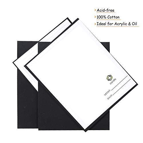 CONDA Black Canvases for Painting 11x14 inch, Pack of 14,100% Cotton Acid-Free, Canvas Panels, 8 oz Gesso-Primed, Art Boards for Oil & Acrylic Painting - size: 11"x14"